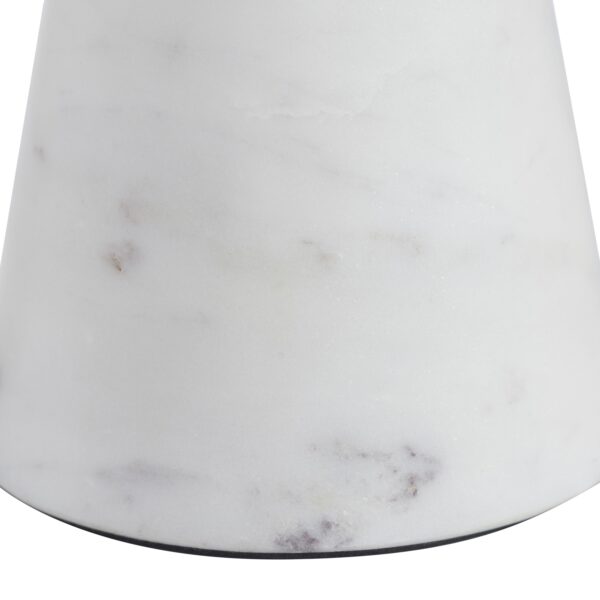 Renwil Silica White Marble Sculpture — detail of the marble veining near the base