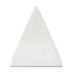 Renwil Symmetra White Marble Pyramid Sculpture — product detail view 2
