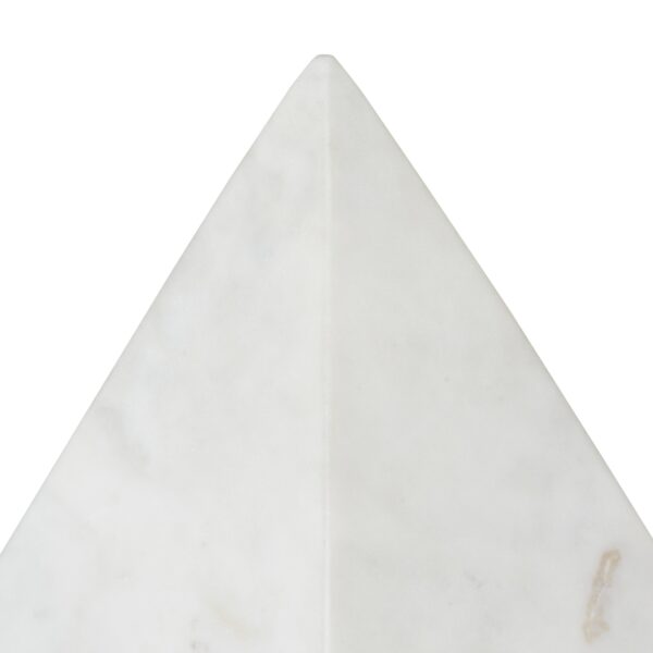 Renwil Symmetra White Marble Pyramid Sculpture — product detail view 3