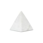 Renwil Symmetra White Marble Pyramid Sculpture — main product view