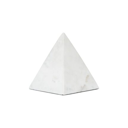 Renwil Symmetra White Marble Pyramid Sculpture — main product view