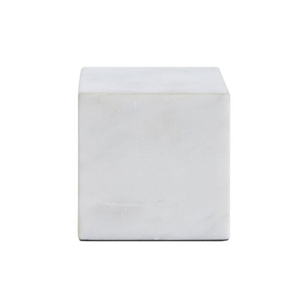 Renwil Relica White Marble Cube Sculpture — product detail view 2
