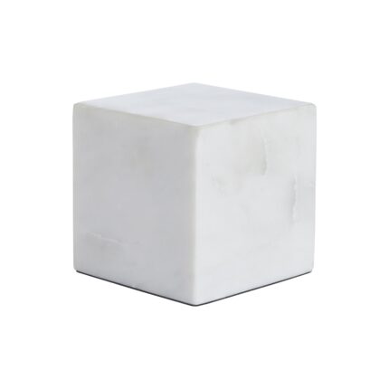 Renwil Relica White Marble Cube Sculpture — main product view