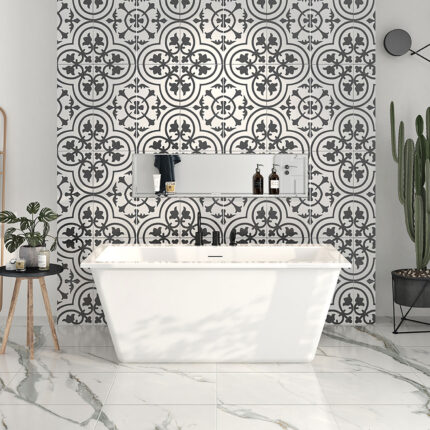 Simplo 2.0 Freestanding bathtub, 59 3/4", in glossy white with integrated overflow TS26032FA001