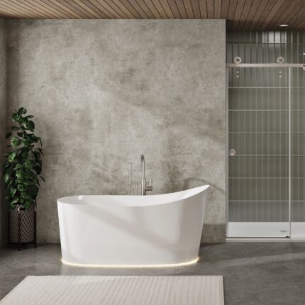 Zitta Ano 62 5/8″ Freestanding Bathtub — Glossy White — view 1