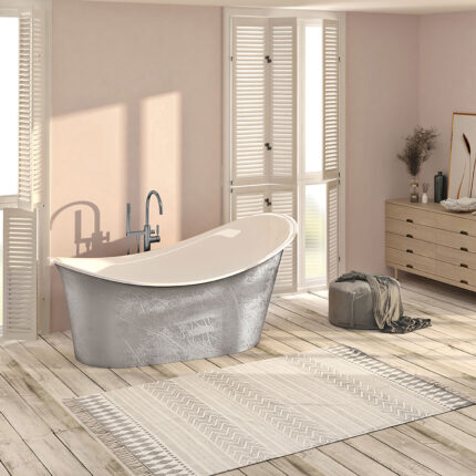 Zitta Evora 72 1/2″ Freestanding Bathtub — Silver — view 1