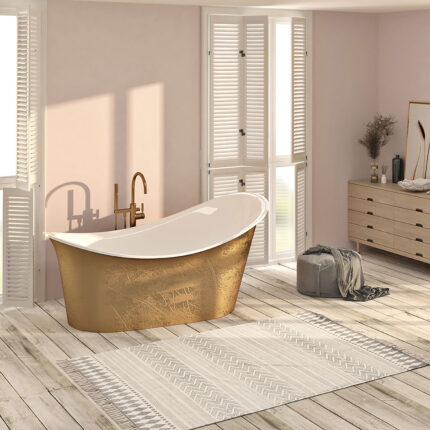 Zitta Evora 72 1/2″ Freestanding Bathtub — Gold — view 1