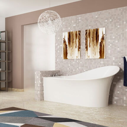 Zitta Evolo 67″ Freestanding Bathtub — Glossy White, Left Drain — view 1
