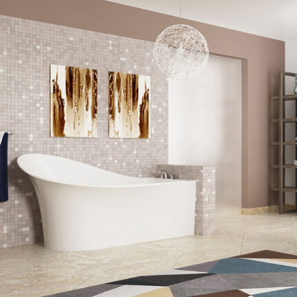 Zitta Evolo 67″ Freestanding Bathtub — Glossy White, Right Drain — view 1