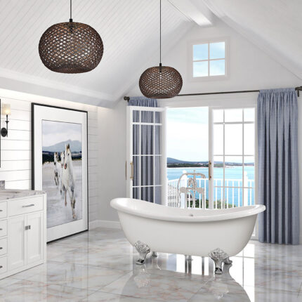 Zitta Harrogate 66 3/4″ Freestanding Bathtub — Glossy White — view 1