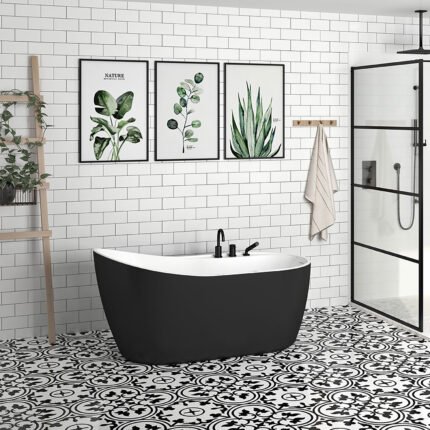 Zitta Idea 60″ Freestanding Bathtub — Matte Black — view 1