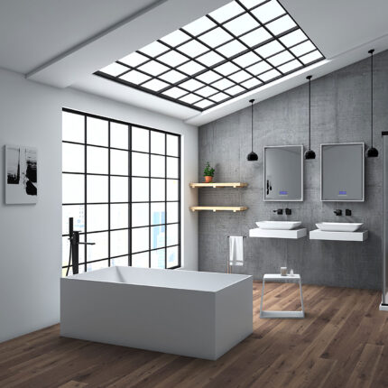 Zitta Kuadra 63 5/16″ Freestanding Bathtub — Glossy White — view 1
