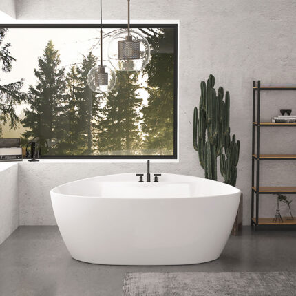 Zitta Pura 59 7/8″ Freestanding Bathtub — Matte White — view 1