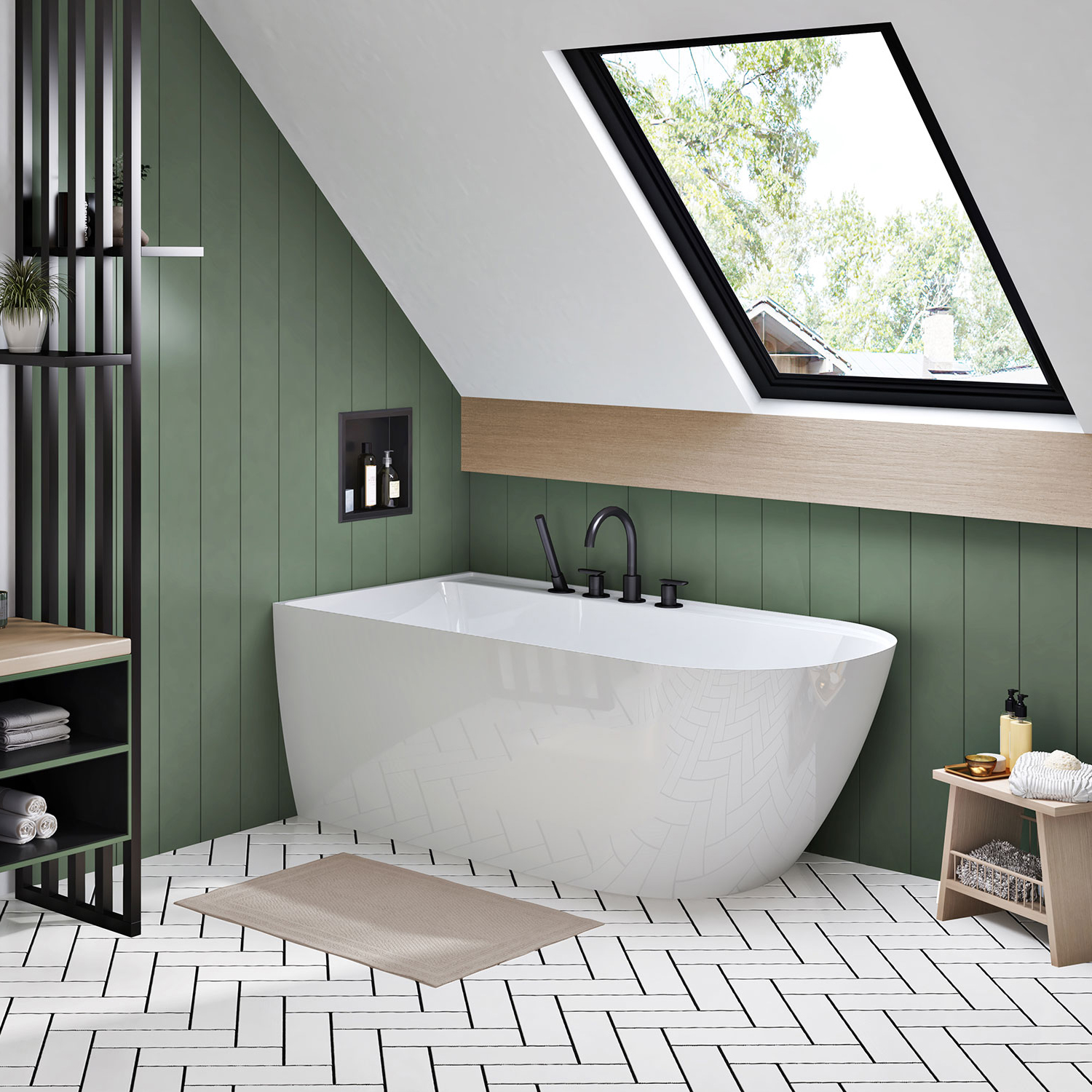 Zitta Stelvio Matte White, Left Drain