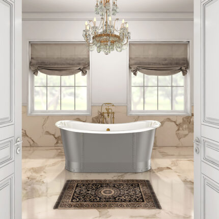 Zitta Times 67 3/4″ Freestanding Bathtub — Brushed Stainless Steel — view 1