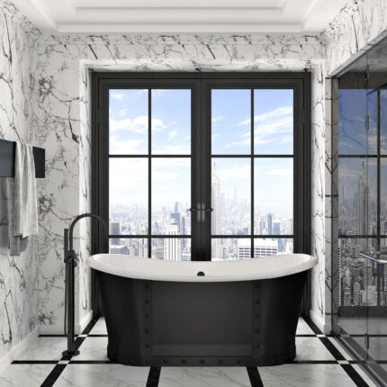 Zitta Times 67 3/4″ Freestanding Bathtub — Matte Black — view 1
