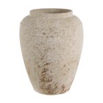 Renwil Beckton Vase — full view of the antique beige terracotta vase