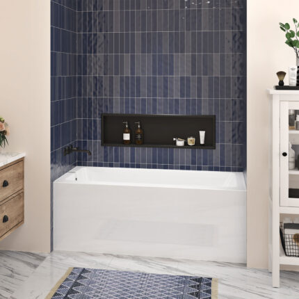 Zitta Baya I Glossy White, Left Drain, BY16032TA0L1, view 1
