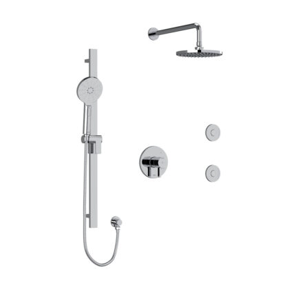 Riobel Paradox Round Shower System with Two Body Jets - Chrome
