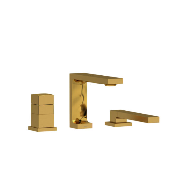 Riobel Reflet 3-Hole Deck Mount Tub Filler — Brushed Gold