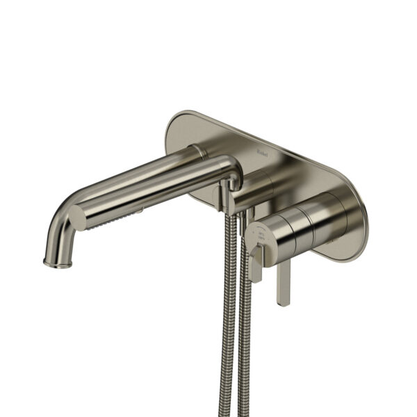 Riobel Authentica Wall Mount Thermostatic/Pressure Balance Tub Filler Trim — Brushed Nickel