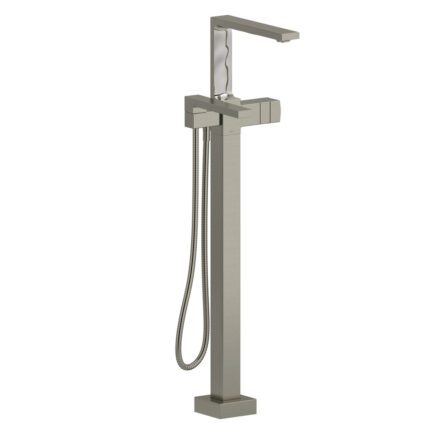 Riobel Reflet Thermostatic Single Hole Floor Mount Tub Filler Trim — Brushed Nickel