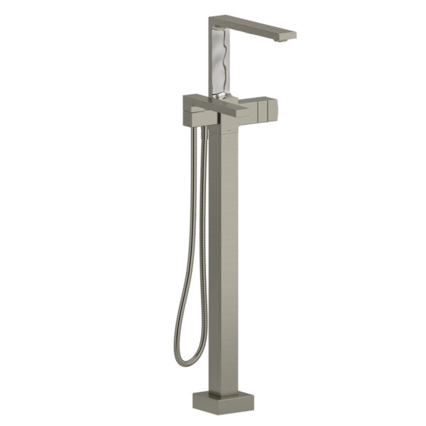 Riobel Reflet Thermostatic Single Hole Floor Mount Tub Filler Trim — Brushed Nickel
