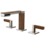 Brizo Frank Lloyd Wright Brilliance® Luxe Nickel® / Wood faucet with Lever · Wood accent handles — 65322LF-NKTKLHP--HL5322-NKTK
