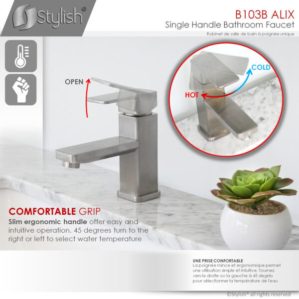 Stylish B-103B Stylish Single Handle Bathroom Faucet (Open Box), product view 5