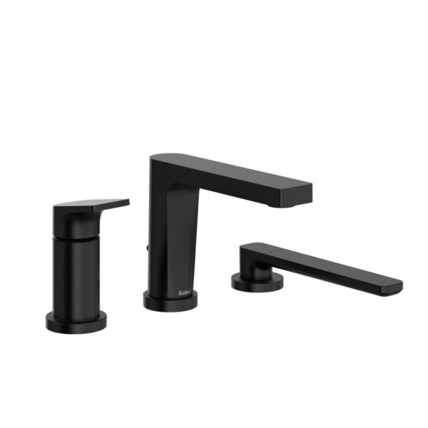 Riobel Ode 3-Hole Pressure Balance Deck Mount Tub Filler Trim — Black