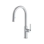 Riobel Authentica Pull-Down Kitchen Faucet With C-Spout — Chrome
