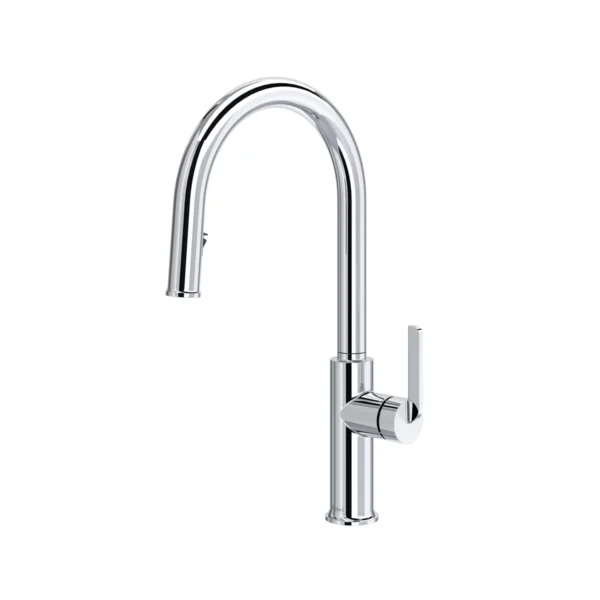 Riobel Authentica Pull-Down Kitchen Faucet With C-Spout — Chrome
