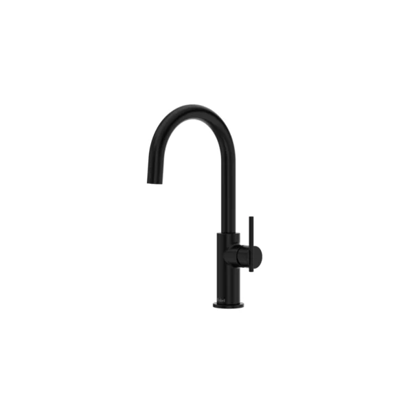 Riobel Lateral Bar/Food Prep Kitchen Faucet With C-Spout — Black