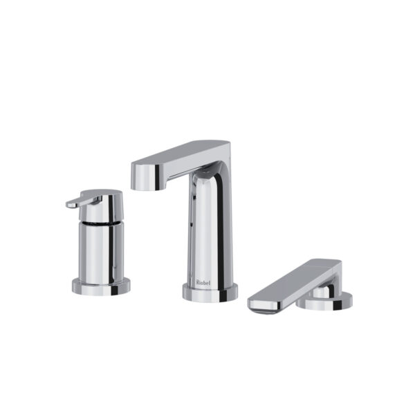 Riobel Nibi 3-Hole Pressure Balance Deck Mount Tub Filler Trim — Chrome