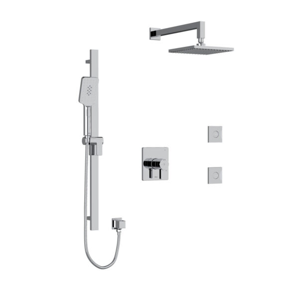 Riobel Paradox Square Shower System with Two Body Jets - Chrome