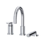 Riobel Arca 3-Hole Pressure Balance Deck Mount Tub Filler Trim — Chrome