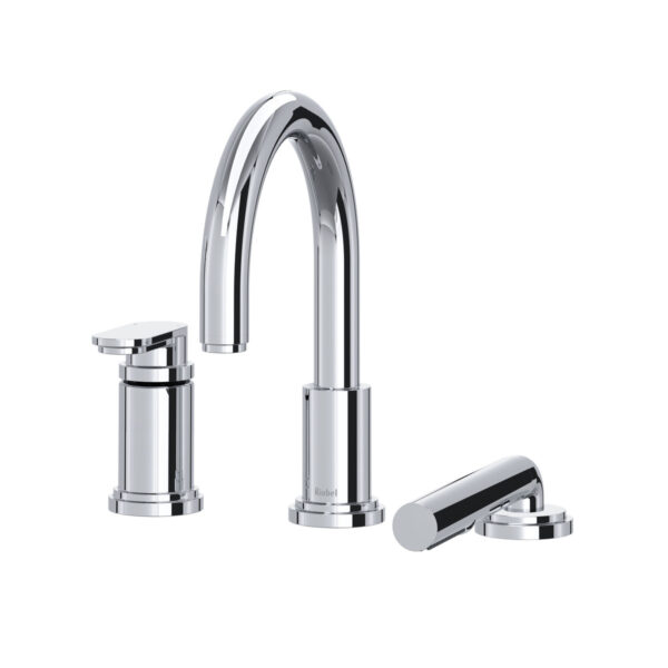 Riobel Arca 3-Hole Pressure Balance Deck Mount Tub Filler Trim — Chrome