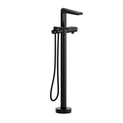 Riobel Parabola floor-mount tub filler in Black