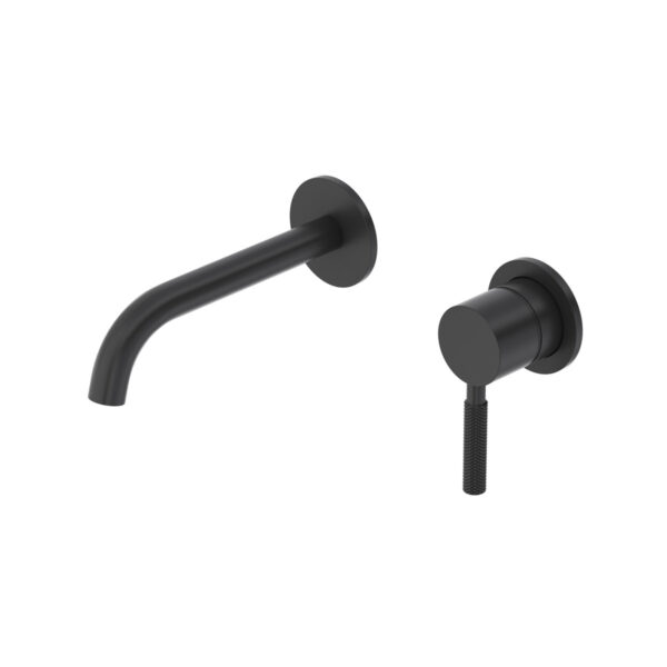 Riobel Riu Wall Mount 360° Lavatory Faucet Trim — Black — Knurled Lever