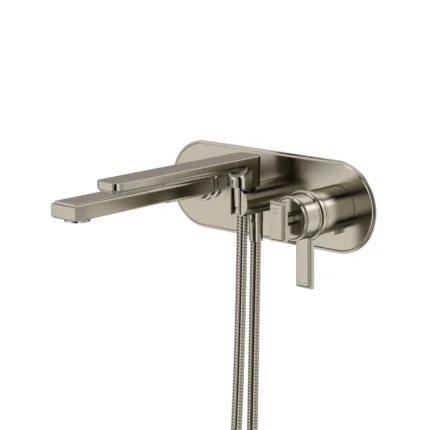 Riobel Manifesto Wall Mount Thermostatic/Pressure Balance Tub Filler Trim — Brushed Nickel