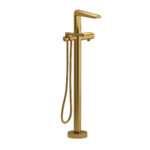 Riobel Parabola floor-mount tub filler in Brushed Gold