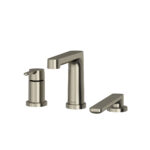 Riobel Nibi 3-Hole Pressure Balance Deck Mount Tub Filler Trim — Brushed Nickel