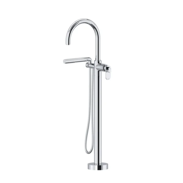 Riobel Arca Thermostatic Single Hole Floor Mount Tub Filler Trim — Chrome