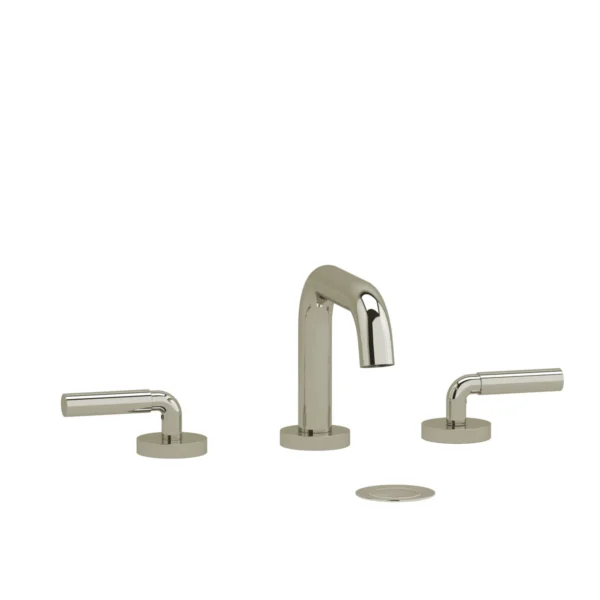 Riobel Riu Widespread Lavatory Faucet With U-Spout — Polished Nickel — Smooth Lever