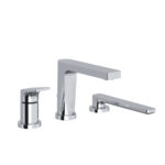 Riobel Ode 3-Hole Deck Mount Tub Filler Trim — Chrome