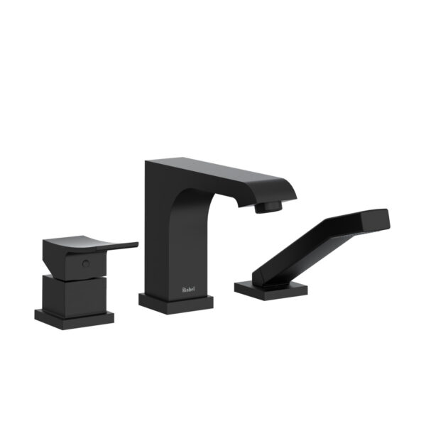 Riobel Zendo 3-Hole Deck Mount Tub Filler Trim — Black