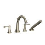 Riobel Edge 4-Hole Deck Mount Tub Filler — Brushed Nickel