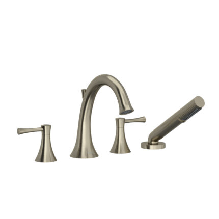 Riobel Edge 4-Hole Deck Mount Tub Filler — Brushed Nickel