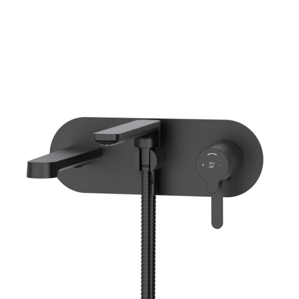 Riobel Nibi Wall Mount Thermostatic/Pressure Balance Tub Filler Trim — Black