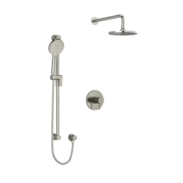 Riobel Riu Shower Kit 323 Trim — Knurled Handle — Brushed Nickel